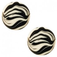 Polaris cabochon Plat 12mm zebra Silk beige